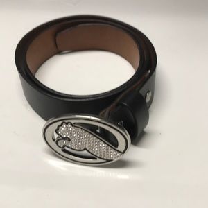 Blinged our panther leather belt